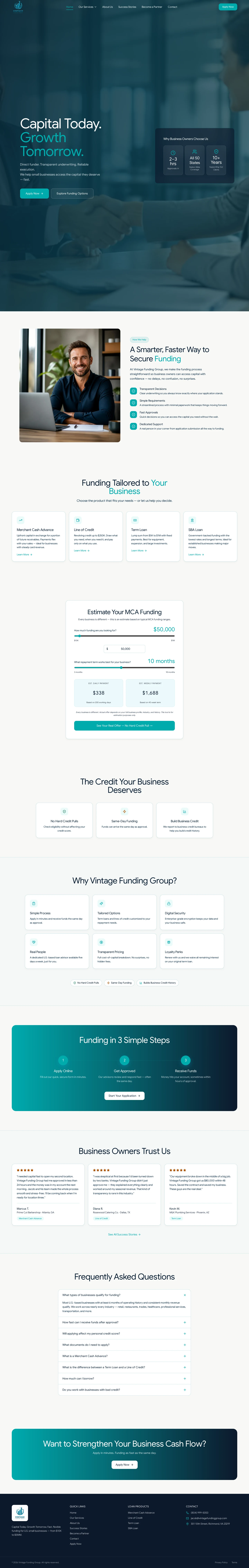 Vintage Funding Group website screenshot