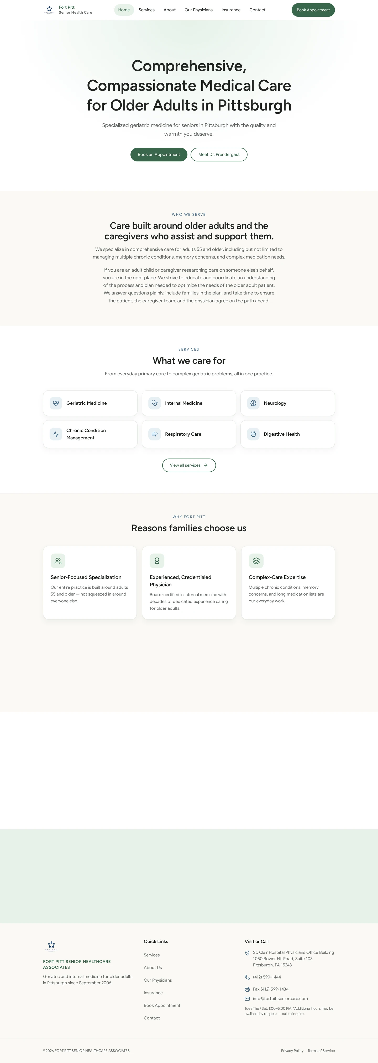 Fort Pitt Senior Healthcare Associates website screenshot